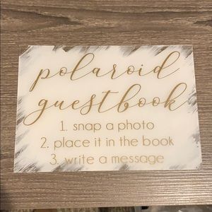 Polaroid Guestbook Acrylic Sign - Handmade